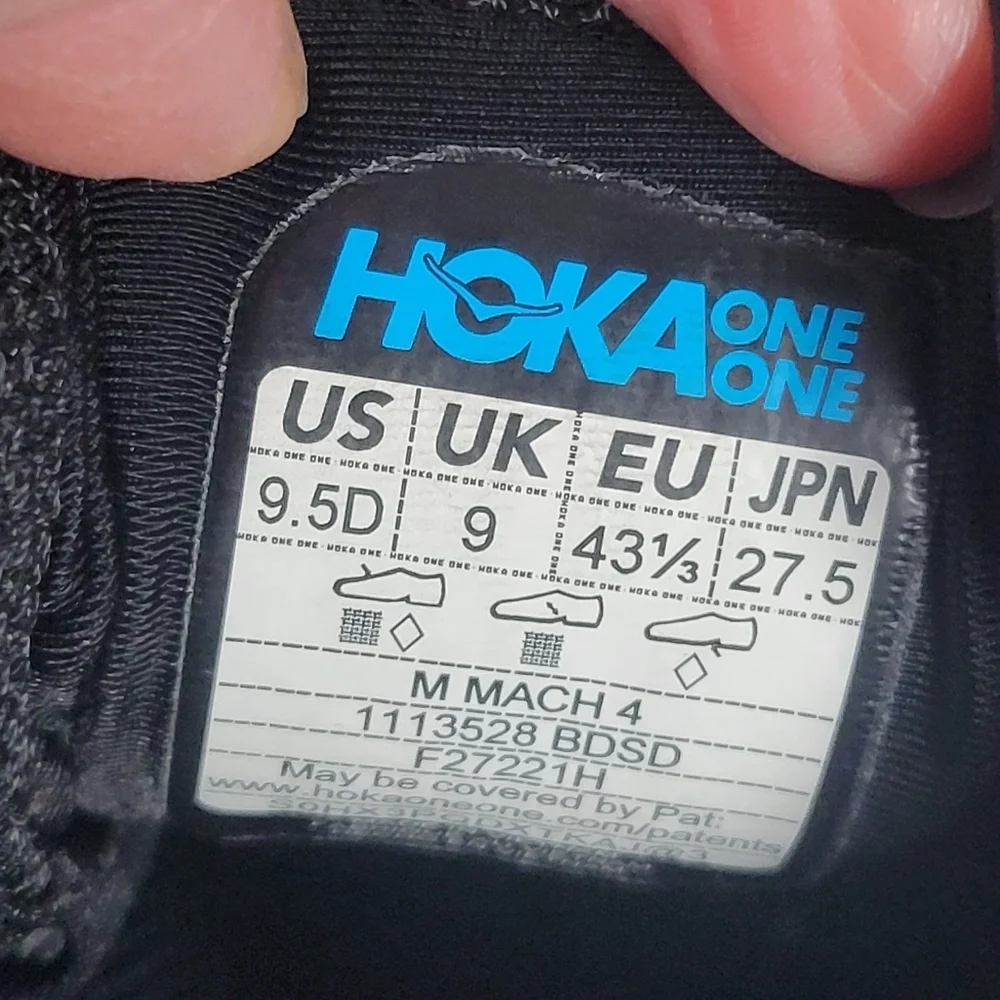 Hoka One One Mach 4 Men's Size 9.5D.